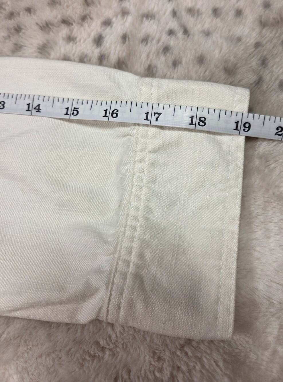 Hearts of Palm White Denim Beaded Collarless Cropped Jean Jacket Size 14 - Picture 8 of 8